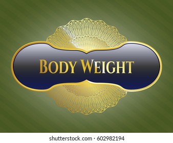Ilustración vectorial de la insignia brillante de peso corporal en color marrón