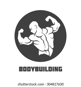 Vector illustration of bodybuilder man logo