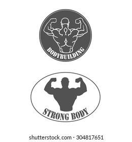 Vector illustration of bodybuilder man logo