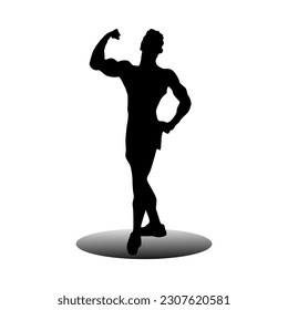 vector illustration of a bodybuilder silhouette