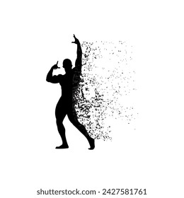 Vector illustration, Bodybuilder strict coach bodybuilding