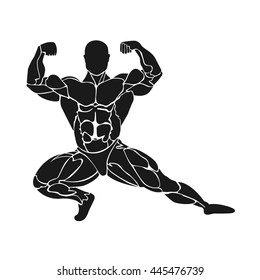 vector illustration of bodybuilding concept, flat style
