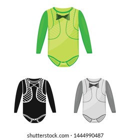 Vector illustration of bodysuit and romper sign. Collection of bodysuit and clothing stock vector illustration.