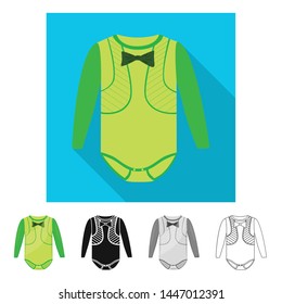 Vector illustration of bodysuit and romper symbol. Set of bodysuit and clothing stock vector illustration.