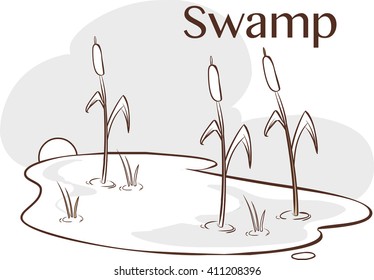 vector Illustration of a  Bog (black and white)