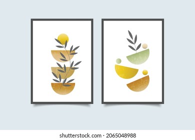 Vector illustration boho contemporary wall art collection