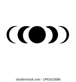 Vector illustration Boho moon. Trend logo design, abstract symbol. moon phases