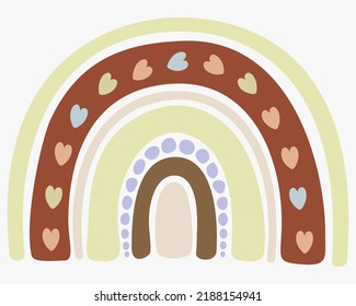 Vector illustration of boho rainbow. Isolated on light background.
