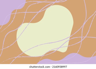 Vector Illustration with boho style. abstract Fashion stylish templates with organic abstract shapes and line. Neutral beige, terracotta background in boho style. 