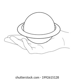 Vektorgrafik Boho Stil. Mystisches, ezoterisches Symbol. Line Art Handle