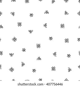 Vector illustration of boho style seamless pattern. Bohemian black icons background. Hand drawn. Isolated on white background.