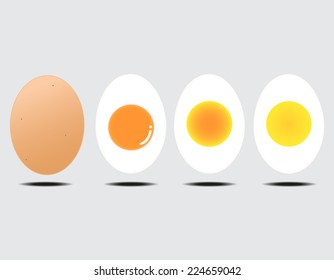 Vector Illustration Of Boiled Egg Gray Background