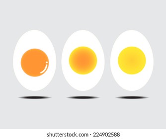 Vector illustration of boiled egg gray background