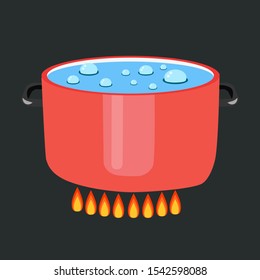 Vector illustration of boiling pot.
