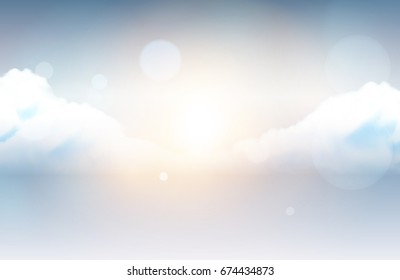 Vector Illustration - Bokeh Cloudy Sky Background / Wallpaper