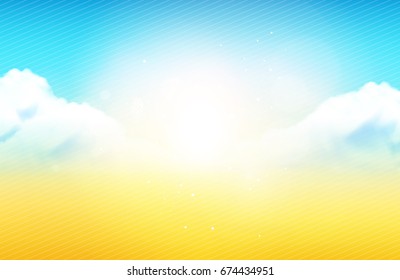 Vector Illustration - Bokeh Cloudy Sky In Summertime Background / Wallpaper