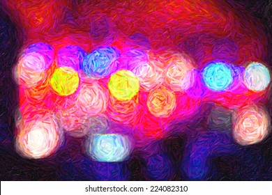 vector illustration bokeh lights in the form of oil paint