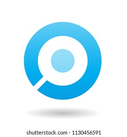 Vector Illustration of a Bold Blue Icon for Letter O isolated on a White Background