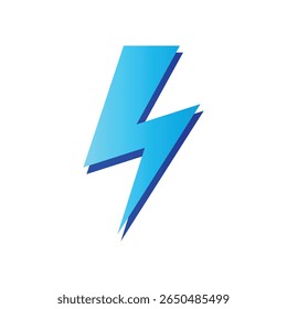 Ilustração vetorial de um raio azul arrojado. Perfeito para projetos relacionados a energia, eletricidade, energia, velocidade, tempestade e tecnologia. Ideal para aplicativos, logotipos, sinais de aviso e gráficos de interface do usuário.