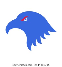 Ilustración vectorial de una cabeza de águila audaz de la colección de íconos de la bandera americana. Una celebración de la cultura y la identidad estadounidenses. Celebraciones del Día de la Independencia, un elemento decorativo en un