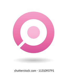 Vector Illustration of a Bold Magenta Icon for Letter O isolated on a White Background
