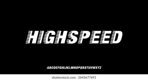 Vector illustration of a bold and modern style alphabet font display specially designed to give a fast, dynamic and powerful impression.