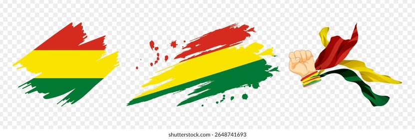 Vector illustration of Bolivia flag composition on transparent background