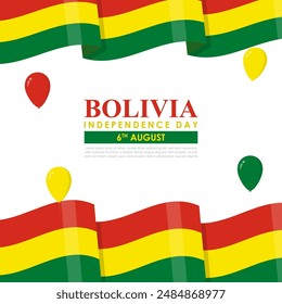 Vector illustration of Bolivia Independence Day social media feed template