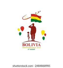 Vector illustration of Bolivia Independence Day social media feed template