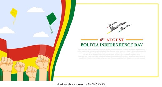 Vector illustration of Bolivia Independence Day social media feed template