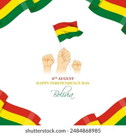 Vector illustration of Bolivia Independence Day social media feed template