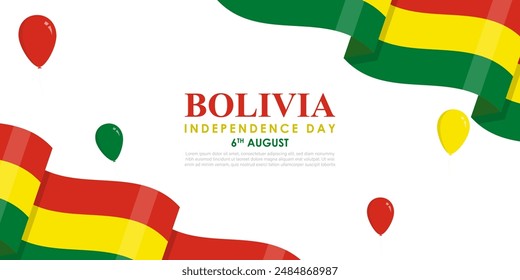 Vector illustration of Bolivia Independence Day social media feed template