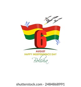 Vector illustration of Bolivia Independence Day social media feed template