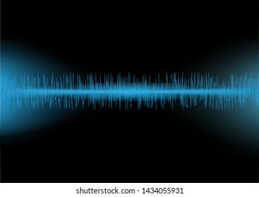 Vector illustration bolt Blue Sound wave sparkling lightnings technology with electric effect abstract layout with surrounded by luxurious pattern eps10