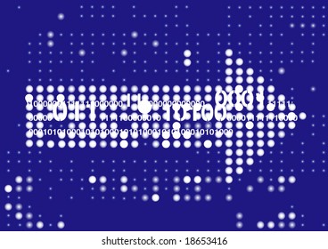 Vector illustration  with  bolt on display computer background