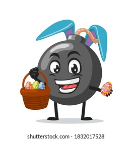 ilustración vectorial del personaje de la bomba de un sombrero de conejo de mascota
