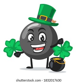 ilustración vectorial del personaje de la bomba de la mascota con sombrero de shamrock