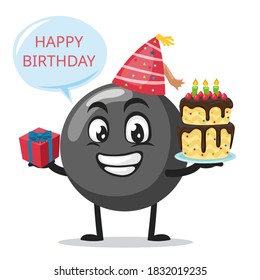 vector illustration of bomb character of mascot celebrate birthday party
