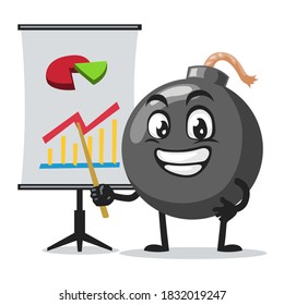 vector illustration of bomb character of mascot presentation with prov