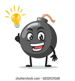 vector illustration of bomb character of mascot got idea