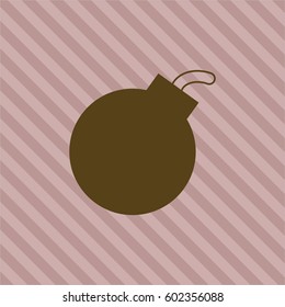 Vector Illustration of Bomb icon in Brown Color
