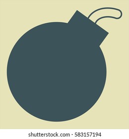 Vector illustration of Bomb icon in Green
