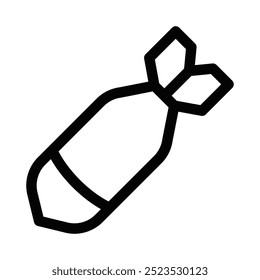 Vektorgrafik eines Bombensymbols, das Gefahr, Explosion oder Konflikt darstellt. Bearbeitbarer Strich.