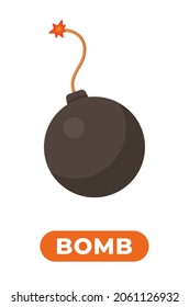 Vektorgrafik einer Bombe einzeln auf weißem Hintergrund. Explosionssymbol. 