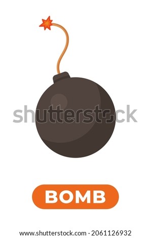 Vector illustration of a bomb isolated on a white background. Explosion icon. 