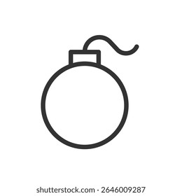 Vector illustration of a Bomb in line style isolated in white background