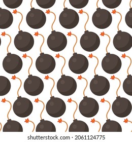 Vector illustration of a bomb pattern. Halloween wrapping paper.