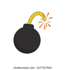 vector illustration of a bomb with a shadow.