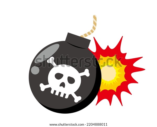 Vector Illustration Bomb Skull Symbol Stock Vector (Royalty Free ...