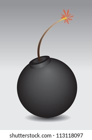 Vector illustration of a bomb that is going to explore.